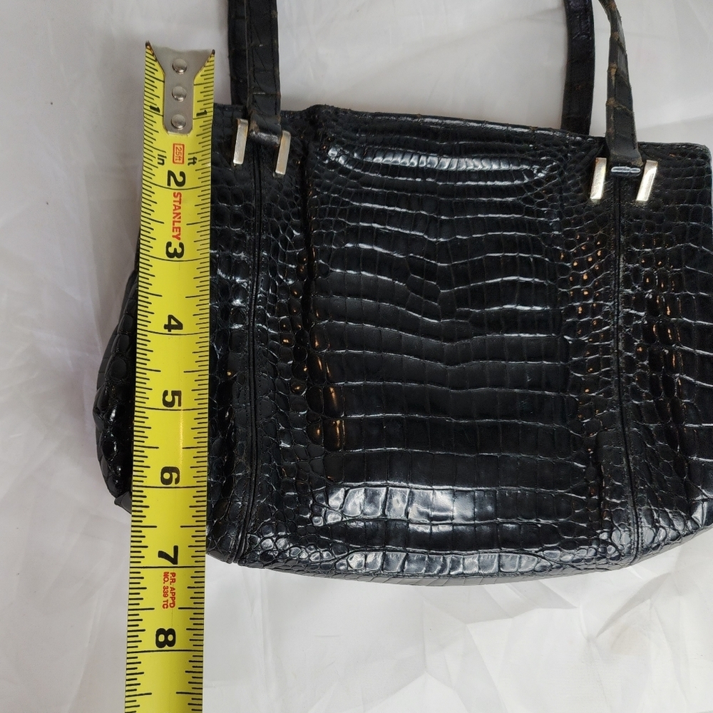 AUTHENTIC GUCCI SUPER RARE 1950s RESTORATION PIECE BLACK CROCODILE - Picture 13 of 16